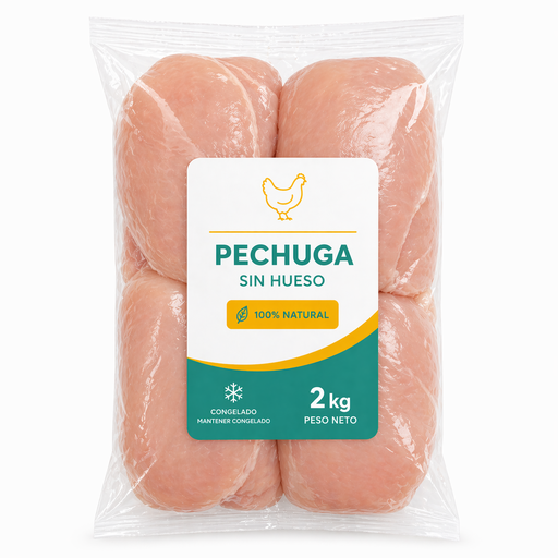 Paquete de pechuga sin hueso 2kg